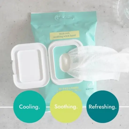 Ona Renewals Postpartum Cooling Perineal Pad Liners Made with Witch Hazel & No Peppermint - 30ct image {1}