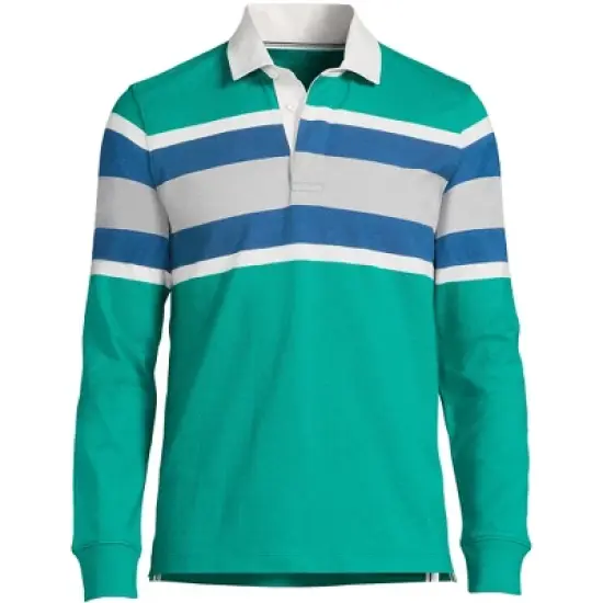 Lands' End Men's Long Sleeve Solid Rugby image {10}