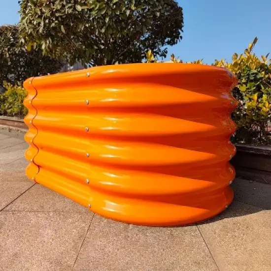 40 x 24 x 18 in. Galvanized Steel Oval Outdoor Raised Garden Beds, Eco-Safe Metal Kids Planter Box (3-Pack) image {5}