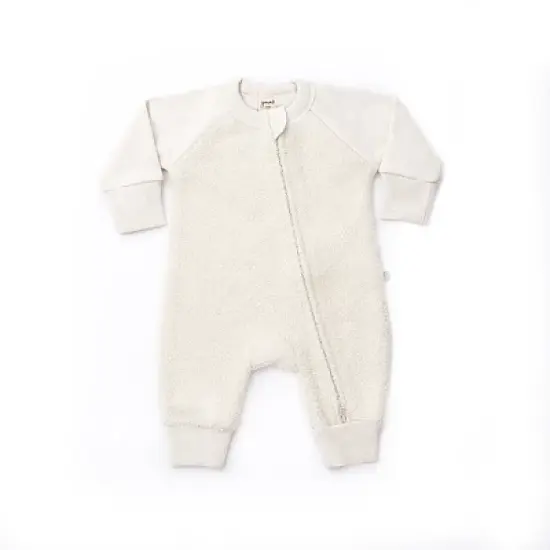 goumikids faux shearling organic cotton bunting one-piece image {7}