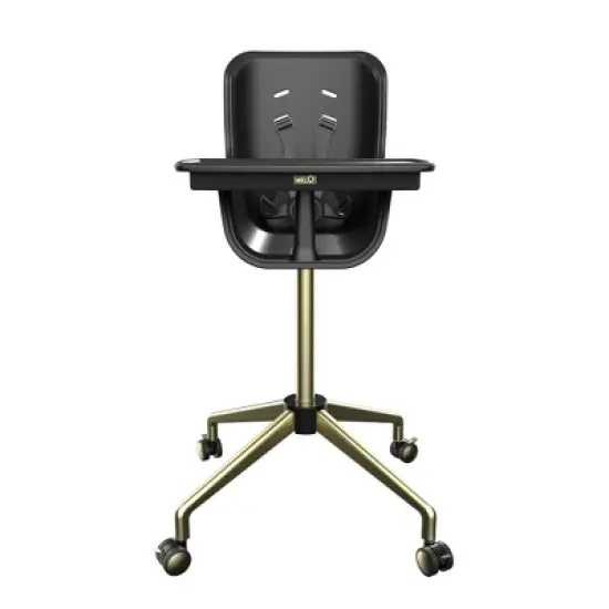 MelO Revel+ High Chair, Modern Design with Dual Trays, Converts for Toddlers, Safe & Easy to Clean &ndash; Black/Brushed Brass image {3}