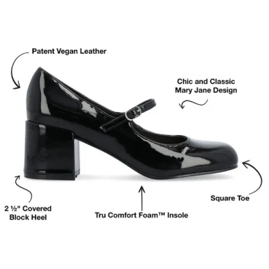 Journee Collection Womens Okenna Tru Comfort Foam Low Heel Square Toe Pumps image {7}