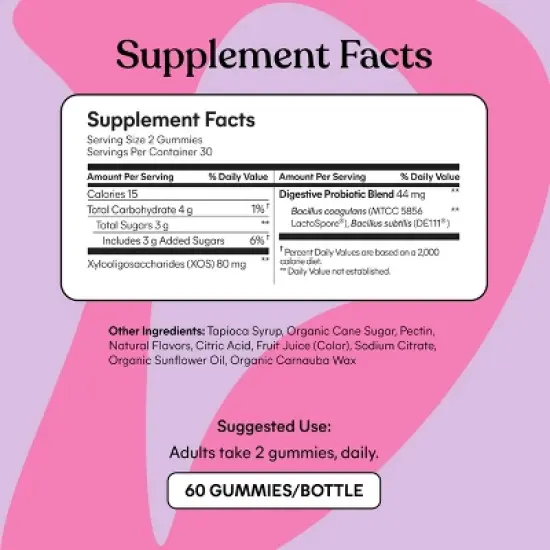 Lemme Debloat Daily Digestive Probiotic Vegan Gummies - 60ct image {3}