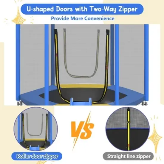 Whisen 7FT Round Trampoline for Kids with Safety Enclosure, Slide and Ladder, Easy Assembly image {3}