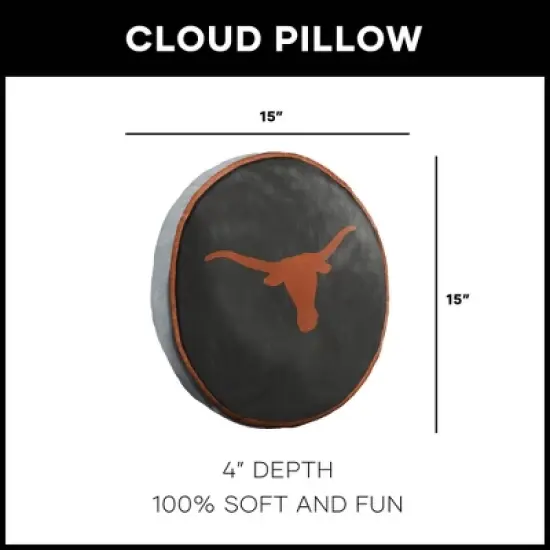NCAA Texas Longhorns 15" Circular Cloud Pillow image {4}
