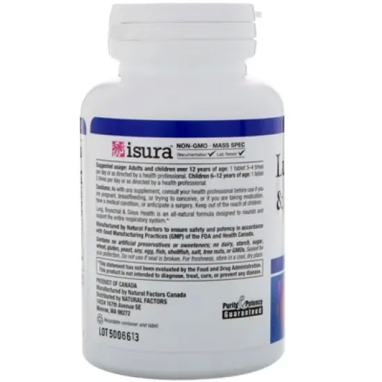 Natural Factors Lung, Bronchial & Sinus Health, 45 Tablets image {2}