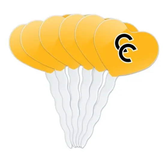 Colorado College Secondary Logo Heart Love Cupcake Picks Toppers Decoration Set of 6 image {7}