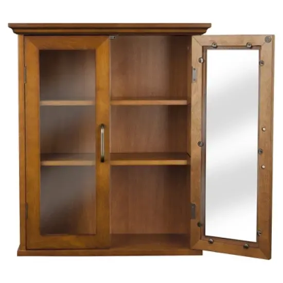 Avery Wall Cabinet Oil Oak Brown - Elegant Home Fashions image {4}