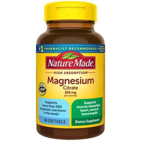 Nature Made Magnesium Citrate 250mg Muscle, Nerve, Bone & Heart Support Supplement image {9}