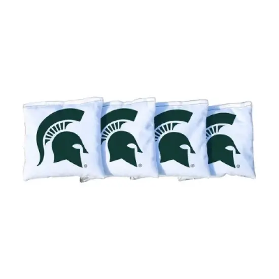 NCAA Michigan State Spartans Corn-Filled Cornhole Bags White - 4pk image {1}