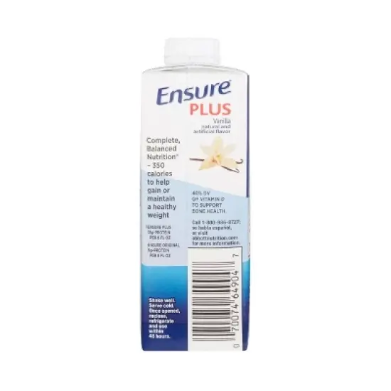 Ensure Plus Nutritional Shake, Vanilla, 8 fl oz, 24 Count image {1}