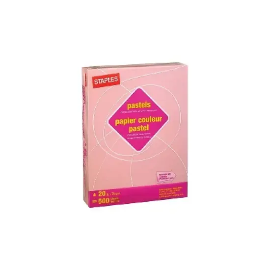 Staples Pastel Colored Copy Paper 8 1/2" x 11" Pink 500/Ream (14779) image {2}