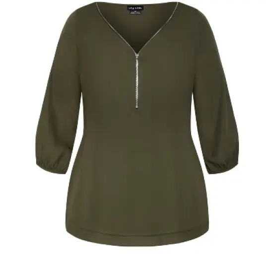 Women's Plus Size Sexy Fling Elbow Sleeve Top - jungle | CITY CHIC image {2}