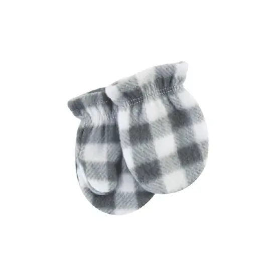 Hudson Baby Unisex Baby Trapper Hat, Mitten and Bootie Set, Charcoal White Plaid image {4}
