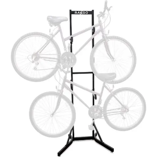 RaxGo Freestanding 2 Bike Rack, Bicycle Garage Storage Vertical Stand image {3}