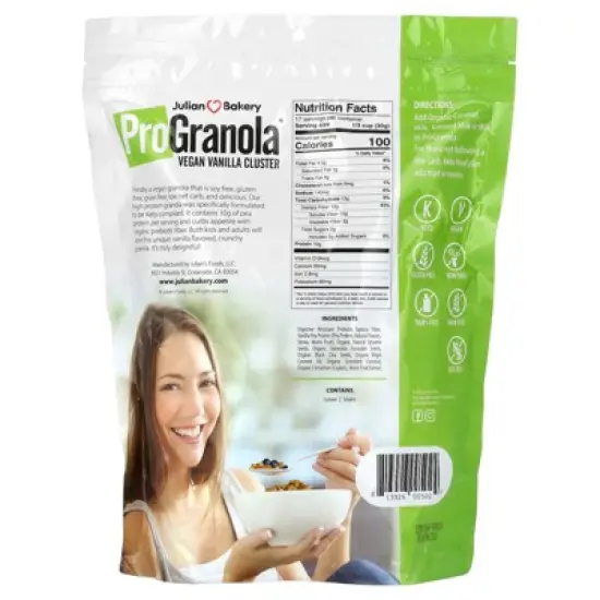 Julian Bakery Pro Granola, Vegan Vanilla Cluster, 17.9 oz (507.5 g) image {1}