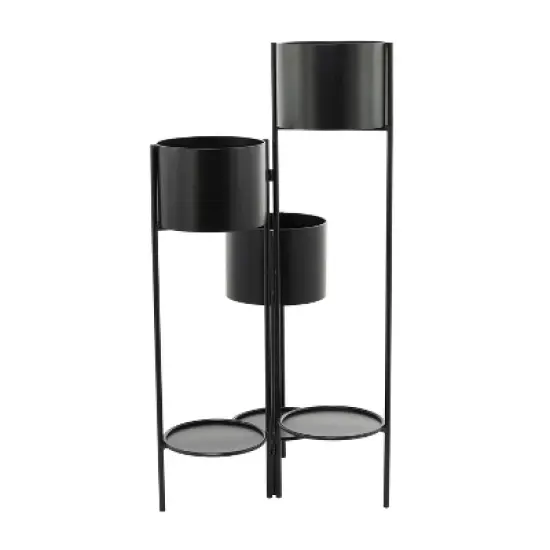 39.5" Wide Planter Pot Modern Metal Black - Olivia & May image {3}