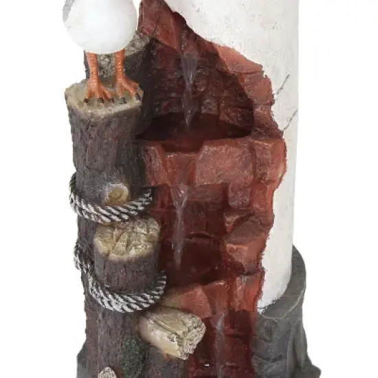 Sunnydaze 36"H Electric Polyresin Gull's Cove Lighthouse Outdoor Water Fountain with LED Light image {6}