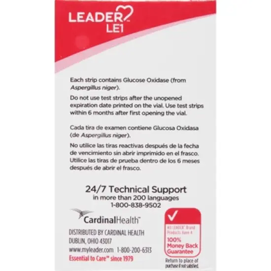 Leader Blood Glucose Test Strips 100 ea image {4}