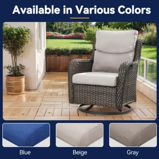 Buenhomino Deep Seat Outdoor Cushion Set 25"x22",Bench Outdoor Chair Cushion, Outdoor High Back Chair Cushion Seat Pad for Patio Furniture image {1}