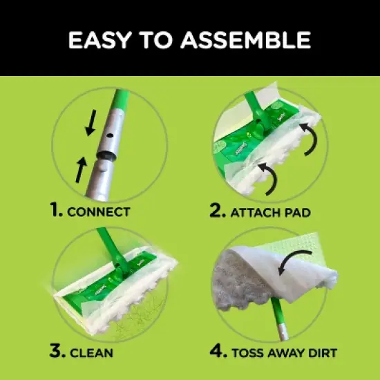 Swiffer Sweeper 2-in-1 Dry + Wet Floor Mopping and Sweeping Kit 1 Sweeper, 7 Dry Cloths, 3 Wet Cloths image {1}