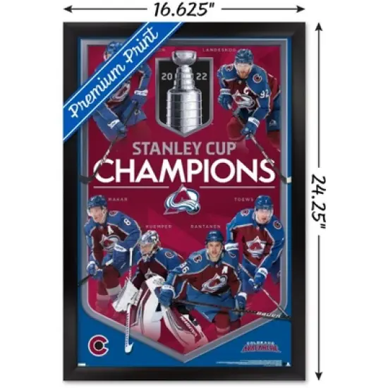 Trends International NHL Colorado Avalanche - 2022 Stanley Cup Champions Framed Wall Poster Prints image {2}