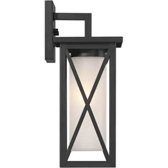 360 Lighting Raynor 15" High Modern Outdoor Wall Light Fixture Mount Porch House Exterior Outside Weatherproof Black Metal Glass Shade Front Door image {8}
