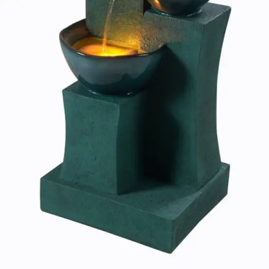 Teamson Home 28.54" 3-Tier Cascading LED Lit Outdoor Waterfall Fountain: Electric, Polyresin, Ground Freestanding image {10}