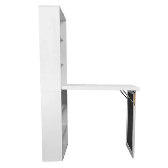 Wall Mount Folding Desk Cabinet with Blackboard White - Danya B. image {8}