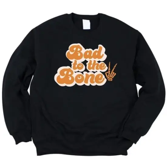 Simply Sage Market Women's Graphic Sweatshirt Bad To The Bone Hand image {4}