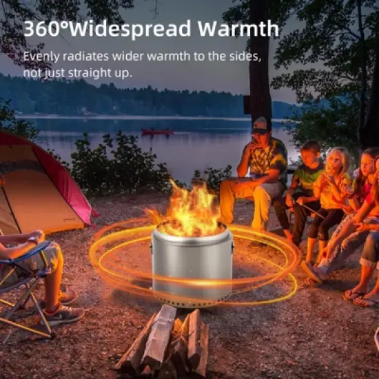 Smokeless Fire Pit with Removable Ash Pan, Fire Poker Included - Compact Design image {5}