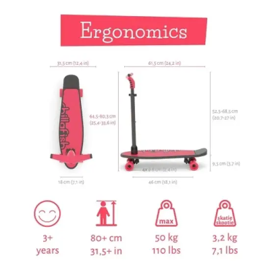 Chillafish 24" Skatieskootie 2-in-1 Lean-to-Steer Scooter and Skateboard 
 image {9}