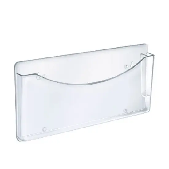 Azar Displays Clear Plastic Wall Mount File Holder with Pen Pocket, 2-Pack image {5}