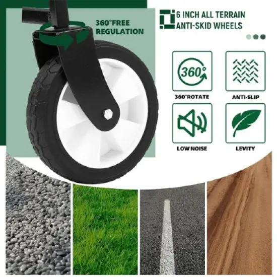 SKRAN Collapsible Foldable Beach Wagon Cart with strapping system,Utility Wagon Cart Camping,Shopping,Gardening,Fishing,Supports 225lbs, image {4}