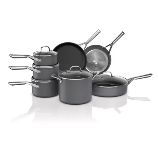 Ninja NeverStick Signature Hard-Anodized 12pc Cookware Set CW79012: Nonstick, Chip-Resistant, Oven-Safe, Tempered Glass Lids image {10}