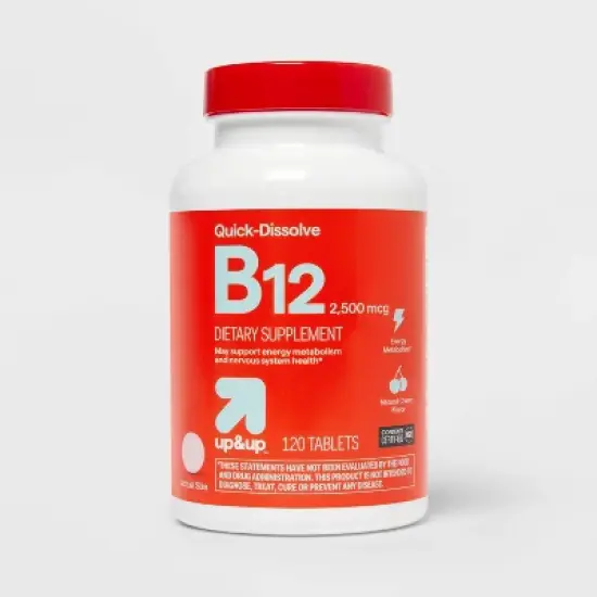 Vitamin B12 2500mcg Quick Dissolve Tablets - Cherry Flavor - up&up&trade; image {5}