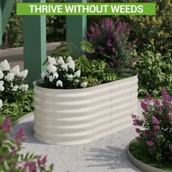 Galvanized Raised Garden Bed Outdoor, 24" Tall Metal Planter Box for Flowers Herbs Vegetables image {7}