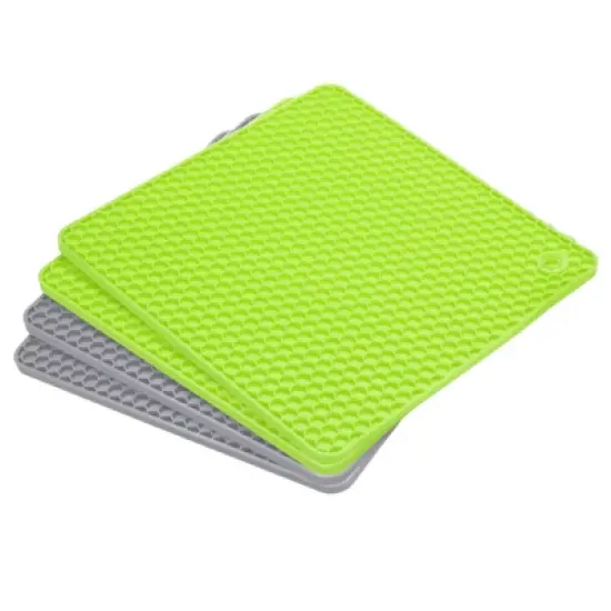 Unique Bargains Silicone Heat Resistant Multi-purpose Trivet Mat 4 Pcs image {7}