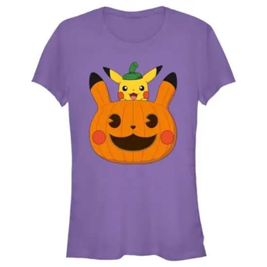 Junior's Pokemon Halloween Pikachu Jack-O'-Lantern T-Shirt image {3}