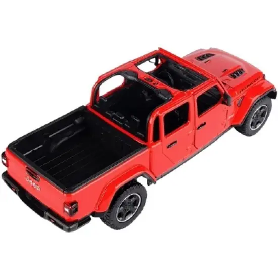 2021 Jeep Gladiator Rubicon (Open Top) Pickup Truck Red 1/24-1/27 Diecast Model Car by Motormax image {1}