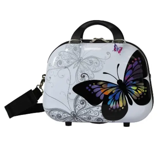 World Traveler Butterfly 13-Inch Hardside Cosmetic Case Shoulder Tote image {9}