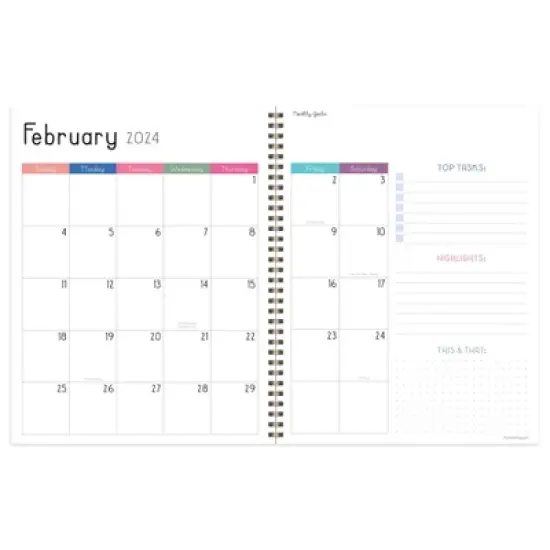 TF Publishing 2024 Weekly/Monthly Planner 11"x9" Pink Plum Blush & Petal image {1}