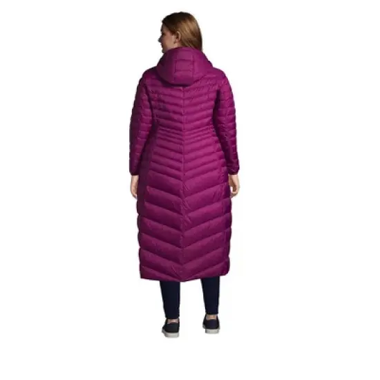 Lands' End Women's Plus Size Wanderweight Ultralight Packable Maxi Down Coat image {1}