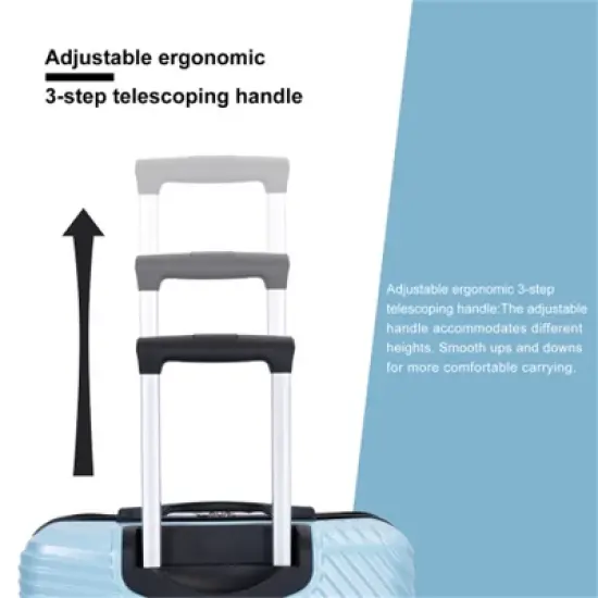 FATMOON 3 Piece Luggage Sets PC+ABS Lightweight Suitcase with Two Hooks, Spinner Wheels, (20/24/28) image {5}