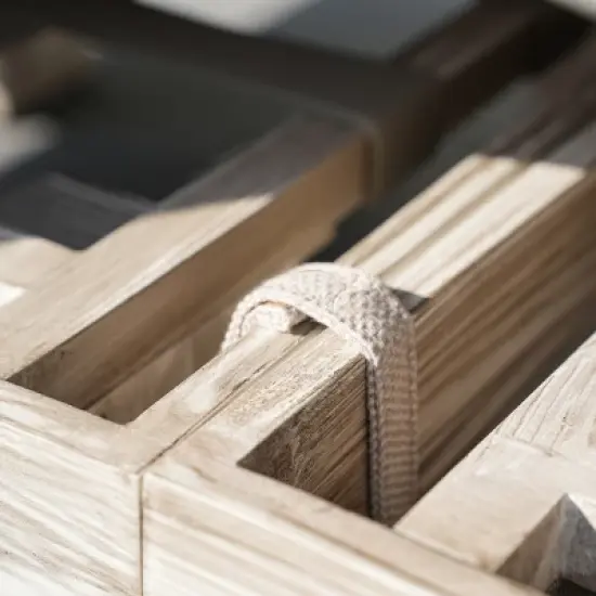 Moda Furnishings 5-Person Outdoor Patio Aluminum Wood Grain Sectional Seating Group With Beige Cushions image {8}