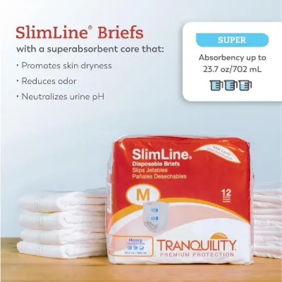 Tranquility Slimline Original Disposable Briefs, Multiple Sizes image {2}