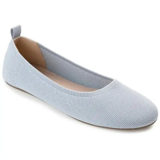 Journee Collection Womens Jersie Knit Foldable Round Toe Slip On Flats image {10}