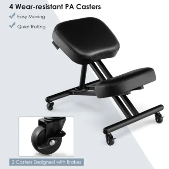 Costway Ergonomic Kneeling Chair Adjustable Stool Memory Foam Angled Seat image {9}