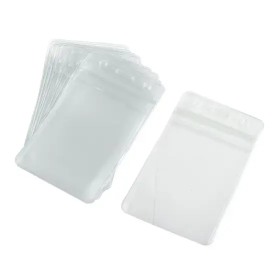 Unique Bargains Soft Plastic Vertical Business ID Card Badge Holders 10 Pcs image {3}