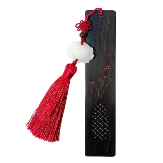 Wrapables Sandalwood Bookmark with Pendant Tassel for Book Lovers and Readers, Vase image {7}